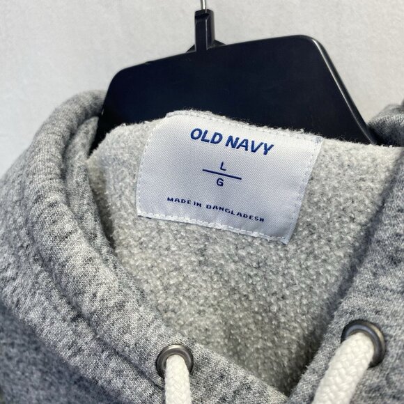 OLD NAVY Long Sleeve Hoodie Pullover Sweater Men Large Gray Front Pockets Used - Picture 11 of 16